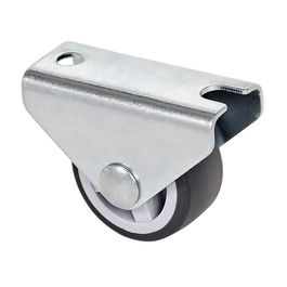 Ruedas Alex Rueda fija de goma gris con placa eje liso 45 kg Ø 3 cm