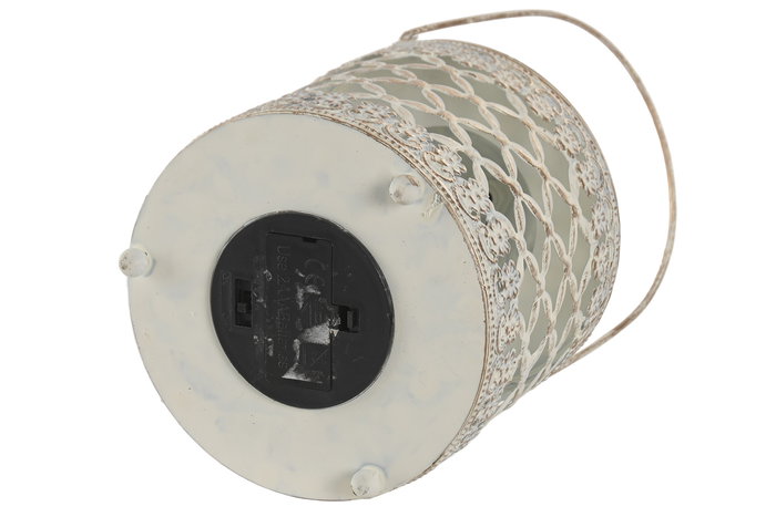 DKD Home Decor - Farola Árabe de Metal y Cristal, Color Blanco y Dorado, Dimensiones 13.5 x 19 x 13.5 cm