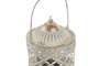 DKD Home Decor - Farola Árabe de Metal y Cristal, Color Blanco y Dorado, Dimensiones 13.5 x 19 x 13.5 cm