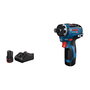 Bosch GSR 12V-35 Kit Destornillador Eléctrico Profesional a Batería 12V 3Ah, Sin Escobillas, 35 Nm, 1750 RPM, 2 Velocidades, con 2 Baterías y Cargador, Negro/Azul/Rojo