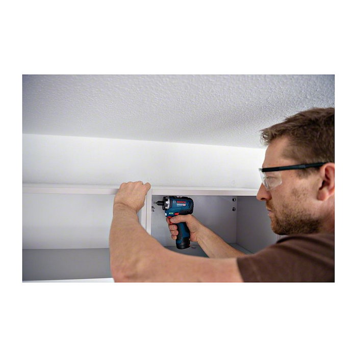 Bosch GSR 12V-35 Kit Destornillador Eléctrico Profesional a Batería 12V 3Ah, Sin Escobillas, 35 Nm, 1750 RPM, 2 Velocidades, con 2 Baterías y Cargador, Negro/Azul/Rojo