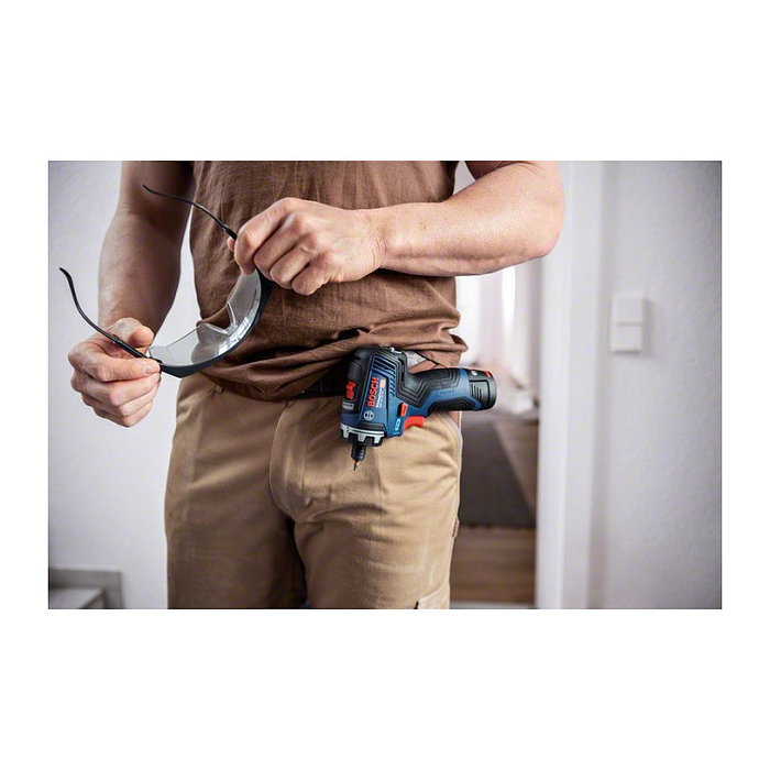 Bosch GSR 12V-35 Kit Destornillador Eléctrico Profesional a Batería 12V 3Ah, Sin Escobillas, 35 Nm, 1750 RPM, 2 Velocidades, con 2 Baterías y Cargador, Negro/Azul/Rojo