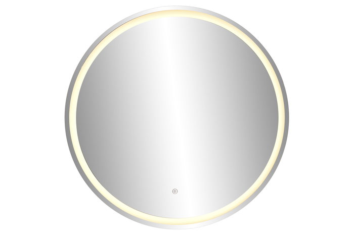 DKD Home Decor Espejo LED Metal 80x80 Táctil Dorado