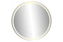 DKD Home Decor Espejo LED Metal 80x80 Táctil Dorado