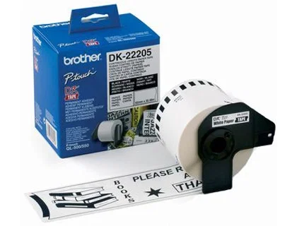 Brother DK-22205 Cinta Continua de Papel Blanco de 62 mm x 30,48 m Brother DK-22205 Cinta Continua de Papel Blanco de 62 mm x 30,48 m
