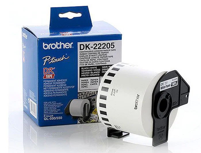 Brother DK-22205 Cinta Continua de Papel Blanco de 62 mm x 30,48 m Brother DK-22205 Cinta Continua de Papel Blanco de 62 mm x 30,48 m