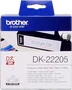 Brother DK-22205 Cinta Continua de Papel Térmico de 62mm x 30,48m, Blanco/Negro