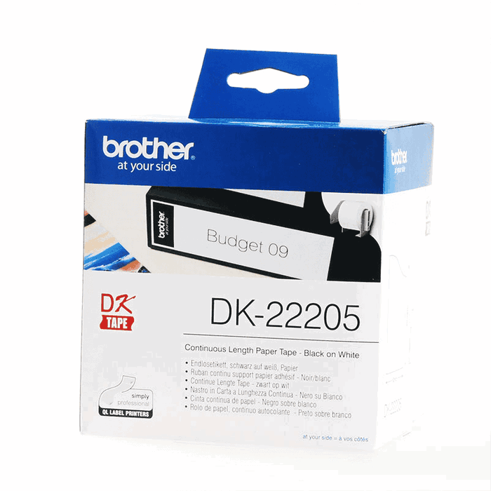 Brother DK-22205 Cinta Continua de Papel Blanco de 62 mm x 30,48 m Brother DK-22205 Cinta Continua de Papel Blanco de 62 mm x 30,48 m