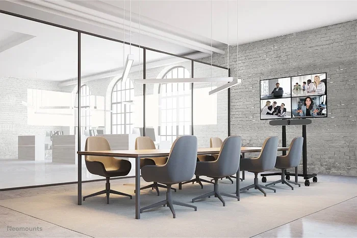 Neomounts AV30-500BL Kit de Barra de Videoconferencia Universal, Soporte VESA para Pantallas 43" a 110" y hasta 10 kg, Compatible con Logitech Rally, Poly, Bose, Neat, Jabra