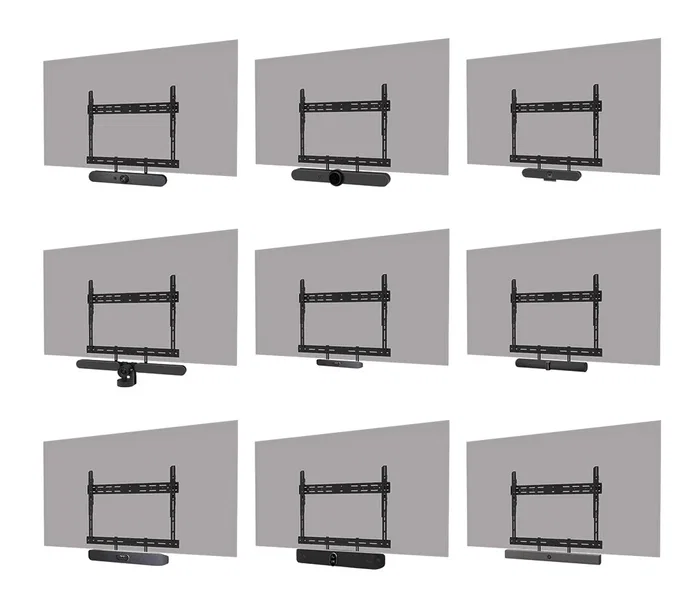 Neomounts AV30-500BL Kit de Barra de Videoconferencia Universal, Soporte VESA para Pantallas 43" a 110" y hasta 10 kg, Compatible con Logitech Rally, Poly, Bose, Neat, Jabra