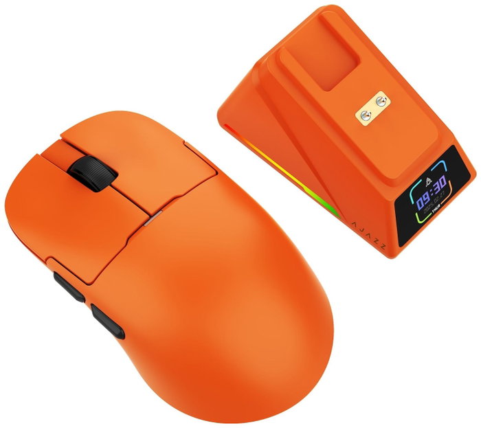 Ajazz AJ159 APEX 3950-8K Ratón Inalámbrico con Estación de Carga - Naranja Ajazz AJ159 APEX 3950-8K Ratón Inalámbrico con Estación de Carga - Naranja