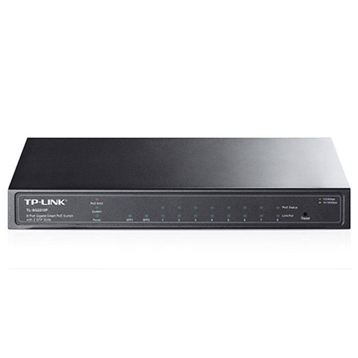 TP-LINK TL-SG2210P Smart Switch Gigabit PoE de 8 Puertos 10/100/1000Mbps con 2 Ranuras SFP y 53W de Potencia PoE TP-LINK TL-SG2210P Smart Switch Gigabit PoE de 8 Puertos 10/100/1000Mbps con 2 Ranuras SFP y 53W de Potencia PoE