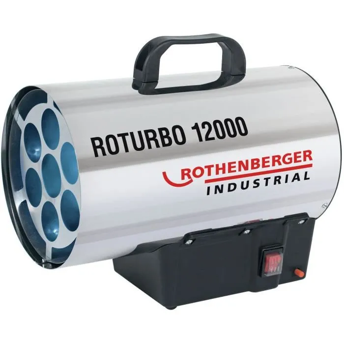Rothenberger Roturbo 12000 Generador de Aire Caliente Plateado Calefacción de Gas Móvil para Exteriores o Habitaciones Ventiladas Rothenberger Roturbo 12000 Generador de Aire Caliente Plateado Calefacción de Gas Móvil para Exteriores o Habitaciones Ventiladas