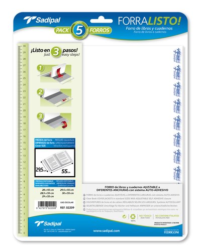 SADIPAL Forro Ajustable Transparente 29,5 x 52 cm SADIPAL Forro Ajustable Transparente 29,5 x 52 cm
