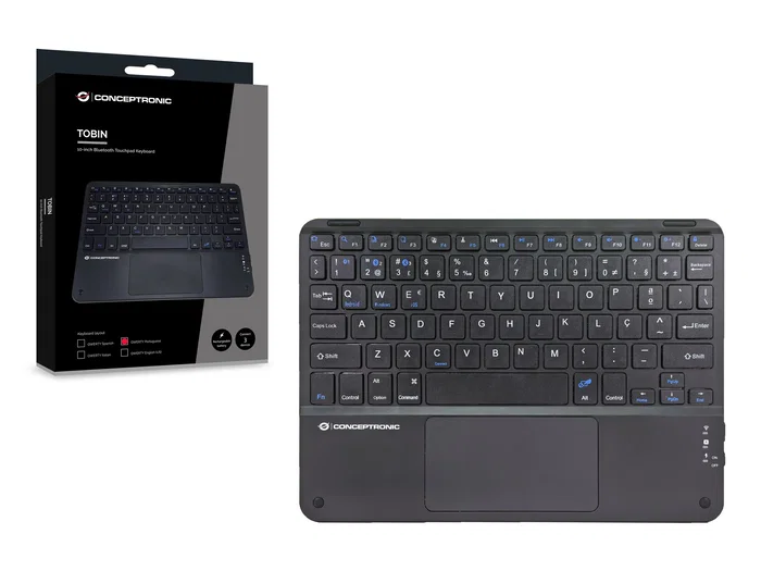 Conceptronic Teclado mini bluetooth 10 pulgadas con touchpad Tobin01PT portugués