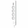 Quarx Regleta de 4 tomas con 3 puertos USB y cable de 1,5 m