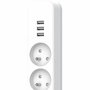 Quarx Regleta de 4 tomas con 3 puertos USB y cable de 1,5 m