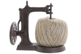 DKD Home Decor Portarrollos Marron Oscuro Natural Hierro Colado Cuerda Set de 2 10 x 15 x 17 cm