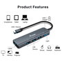 Equip Adaptador USB-C a HDMI, USB 3.0, PD, 4K@30Hz, Cable 0.15m Gris