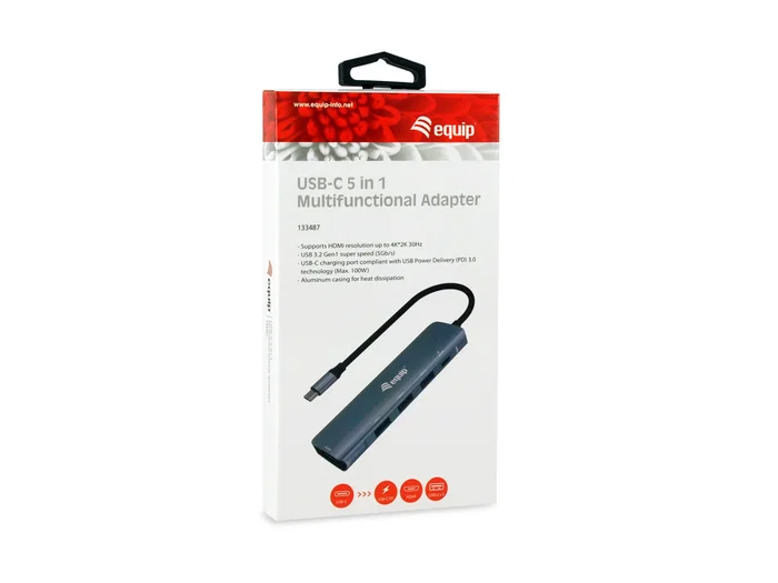 EQUIP Adaptador Multifuncional USB-C 5 en 1 HDMI y 100W PD EQUIP Adaptador Multifuncional USB-C 5 en 1 HDMI y 100W PD