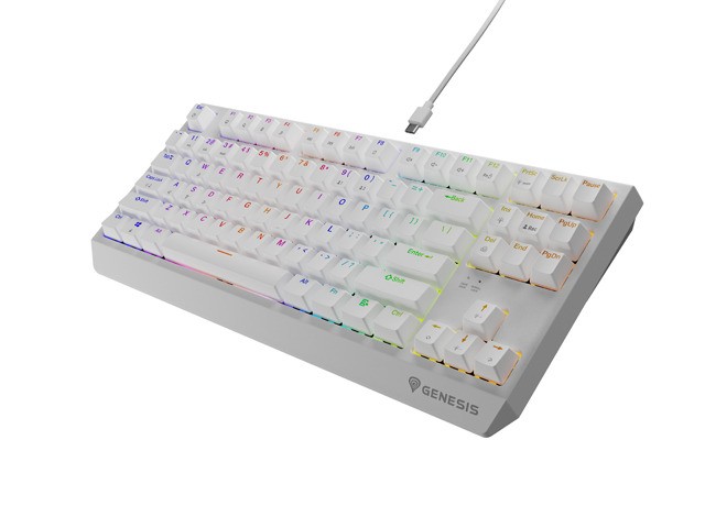 Genesis Thor 230 TKL Teclado Mecánico Blanco RGB Outemu Brown Layout Polaco