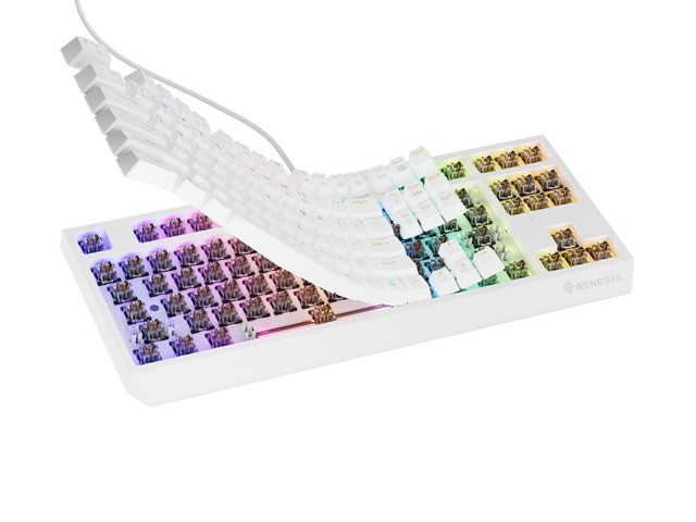Genesis Thor 230 TKL Teclado Mecánico Blanco RGB Outemu Brown Layout Polaco