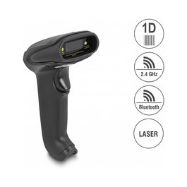 DeLOCK 90564 Escáner de códigos de barras láser 1D con Bluetooth y USB, Negro