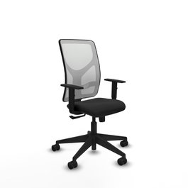 PIQUERAS Y CRESPO Silla de oficina Motilla con mecanismo Sincro, Negro y Blanco