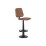 DKD Home Decor Taburete de Piel y Hierro Marrón