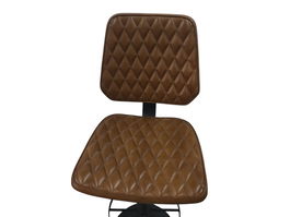 DKD Home Decor Leather 23 Taburete Vintage Piel y Hierro Marron Negro 42 x 49 x 105 cm