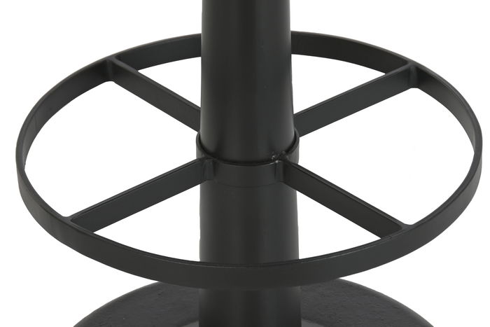 DKD Home Decor Leather 23 Taburete Vintage Piel y Hierro Marron Negro 42 x 49 x 105 cm