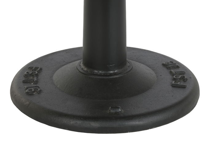 DKD Home Decor Leather 23 Taburete Vintage Piel y Hierro Marron Negro 42 x 49 x 105 cm