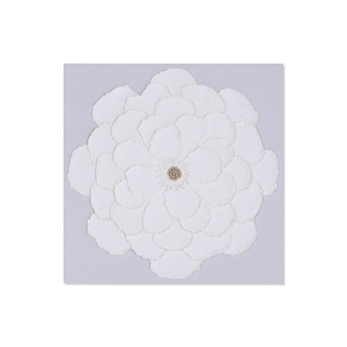 DKD Home Decor Cuadro Lienzo Flor 3D Blanco 120x120 cm