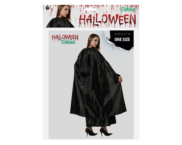 Capa Larga Negra Unisex de 130 cm para Disfraz de Vampiro Capa Larga Negra Unisex de 130 cm para Disfraz de Vampiro