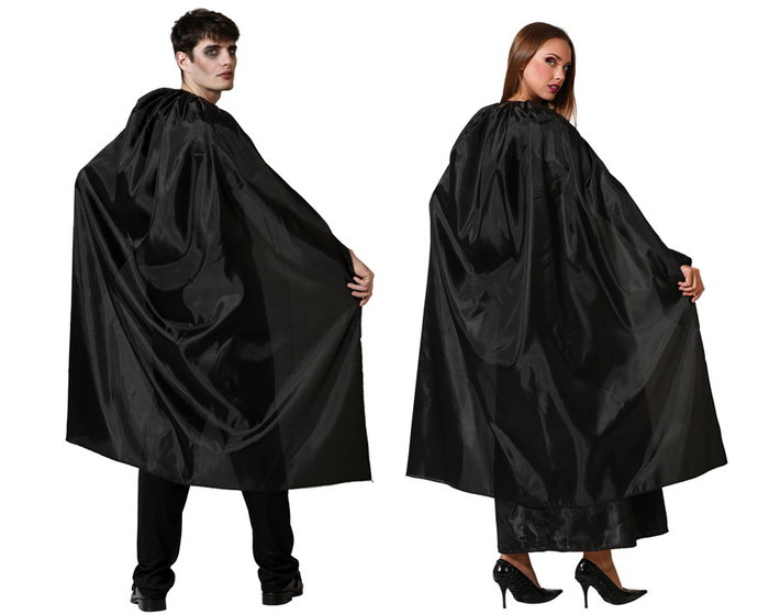Capa Larga Negra Unisex de 130 cm para Disfraz de Vampiro Capa Larga Negra Unisex de 130 cm para Disfraz de Vampiro