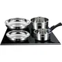 Arthur Martin AM2238 Batería de Cocina de Inducción de Acero Inoxidable - 10 Piezas - Mango Extraíble - Apta para Todas las Placas de Cocina, Incluida Inducción