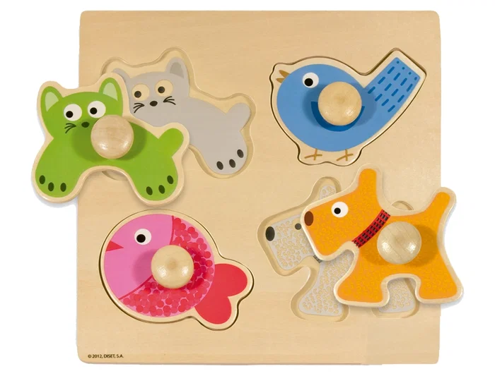Diset Puzle Animales Domesticos 4 Piezas Madera Primeras Edades