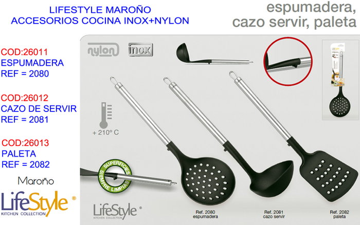 LIFESTYLE MAROÑO Paleta de cocina de acero inoxidable y nylon LIFESTYLE MAROÑO Paleta de cocina de acero inoxidable y nylon