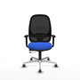 PIQUERAS Y CRESPO Silla de oficina Cilanco con mecanismo Sincro/Traslack, Azul y Negro