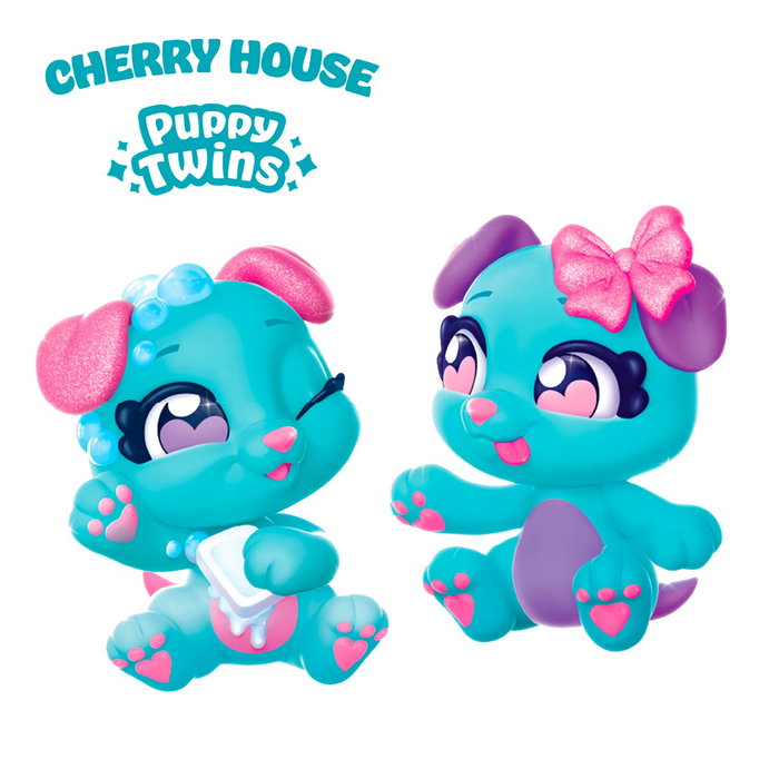 Magic Box Cherry Pets Puppy Twins Figura, Incluye 2 Gemelos Exclusivos, 18,9x20,5x6,7 cm