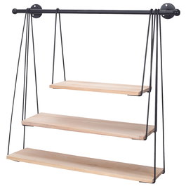 Home Deco Factory Estante Columpio Madera-Metal Industriel 3 Baldas