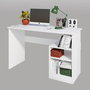 Hanah Home Mesa de Estudio Bahar - Blanco, 120x74x50cm, Con Estantes, Fijación a Pared, Tablero Melamina 18mm
