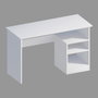 Hanah Home Mesa de Estudio Bahar - Blanco, 120x74x50cm, Con Estantes, Fijación a Pared, Tablero Melamina 18mm