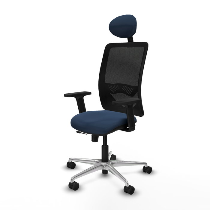 PIQUERAS Y CRESPO Silla de oficina Zulema con mecanismo Sincro/Traslack, Azul marino y Negro