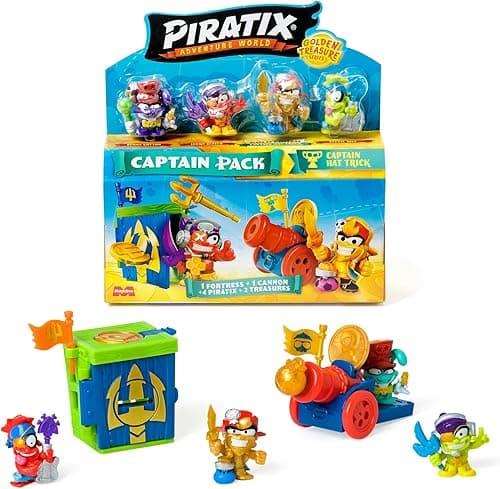 Magic Box Piratix Golden Treasure Captain Pack Figura, Incluye 4 Piratix y Accesorios Magic Box Piratix Golden Treasure Captain Pack Figura, Incluye 4 Piratix y Accesorios