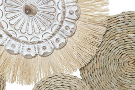 DKD Home Decor Decoración de Pared Natural Blanco 7 x 66.7 x 127.6 cm