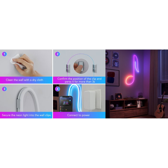 Govee Clips de Montaje para Neon Rope Light 2, 20 piezas, Blanco Govee Clips de Montaje para Neon Rope Light 2, 20 piezas, Blanco
