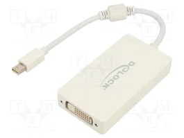 DeLOCK Adaptador Mini DisplayPort a VGA, HDMI y DVI Blanco