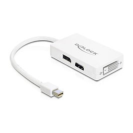 DeLOCK Adaptador Mini DisplayPort a VGA, HDMI, DVI 0.16m Cable Macho/Hembra 1920x1200 1080p Pasivo - Blanco
