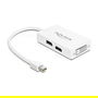 DeLOCK Adaptador Mini DisplayPort a VGA, HDMI, DVI 0.16m Cable Macho/Hembra 1920x1200 1080p Pasivo - Blanco
